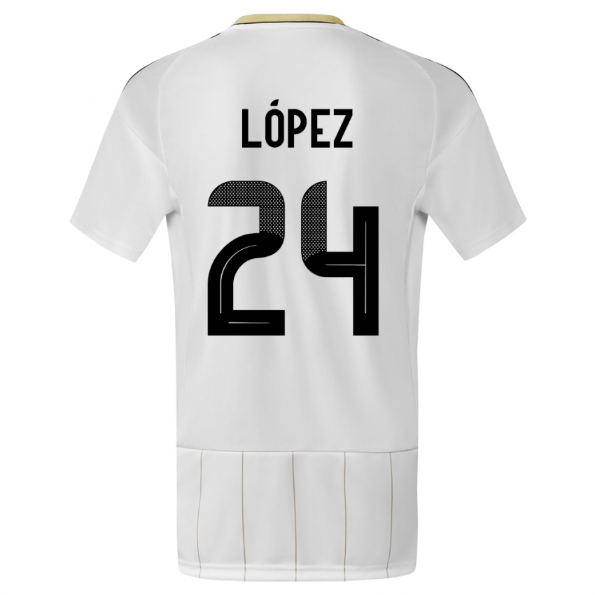 Homem Camisola Costa Rica Douglas Lopez #24 Branco Alternativa 24-26 Camisa Brasil