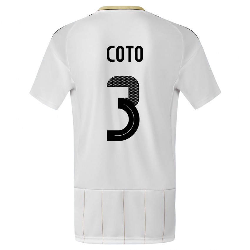 Homem Camisola Costa Rica Maria Coto #3 Branco Alternativa 24-26 Camisa Brasil