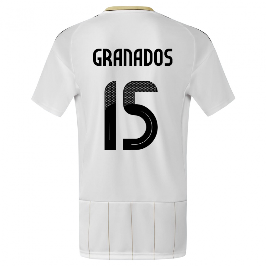 Homem Camisola Costa Rica Cristin Granados #15 Branco Alternativa 24-26 Camisa Brasil