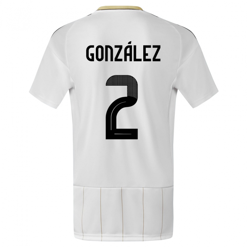 Homem Camisola Costa Rica Julian Gonzalez #2 Branco Alternativa 24-26 Camisa Brasil