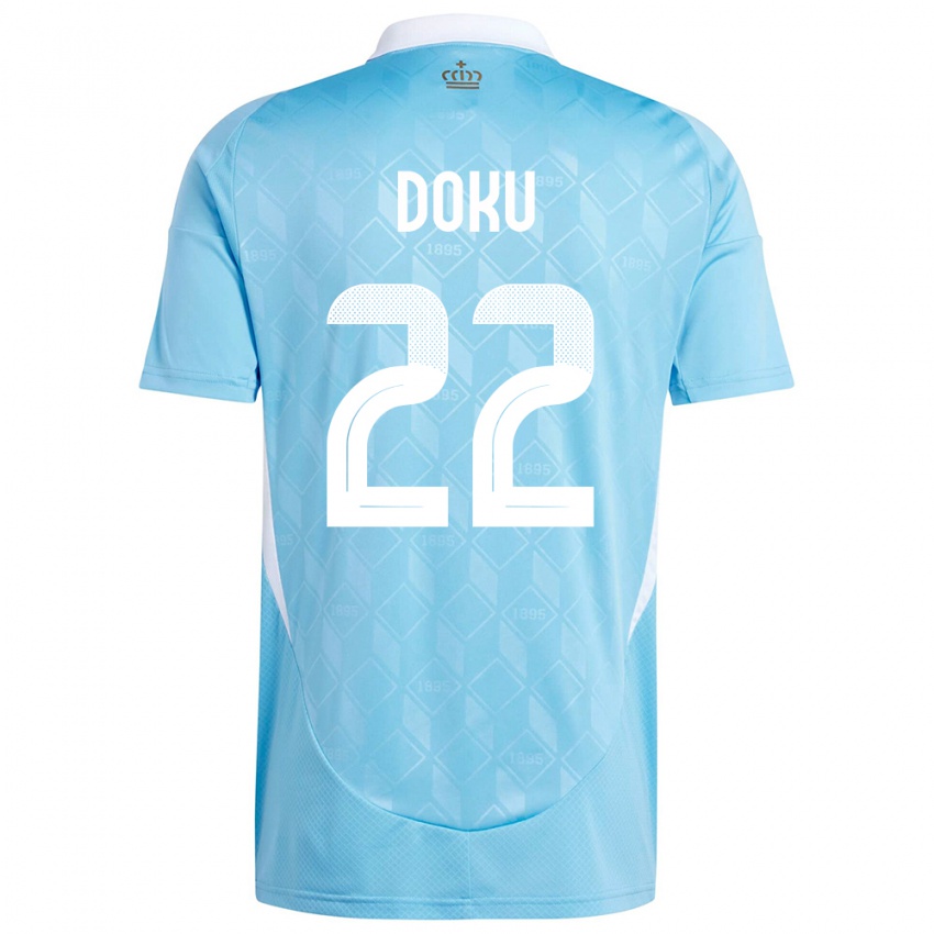 Homem Camisola Bélgica Jeremy Doku #22 Azul Alternativa 24-26 Camisa Brasil