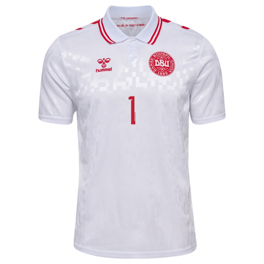 Homem Camisola Dinamarca Kasper Schmeichel #1 Branco Alternativa 24-26 Camisa Brasil