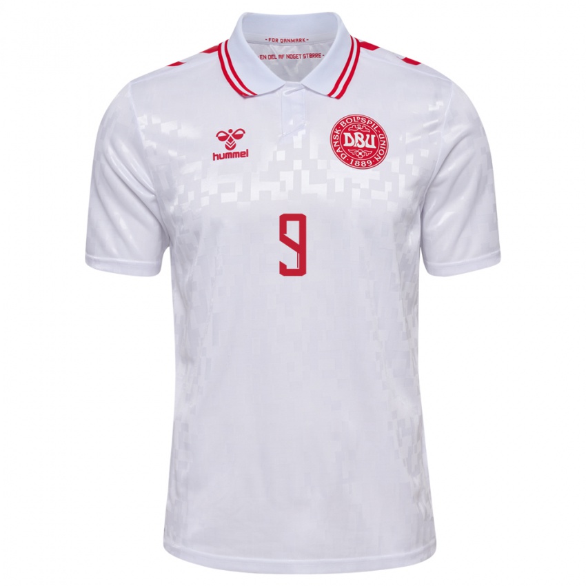 Homem Camisola Dinamarca Nadia Nadim #9 Branco Alternativa 24-26 Camisa Brasil