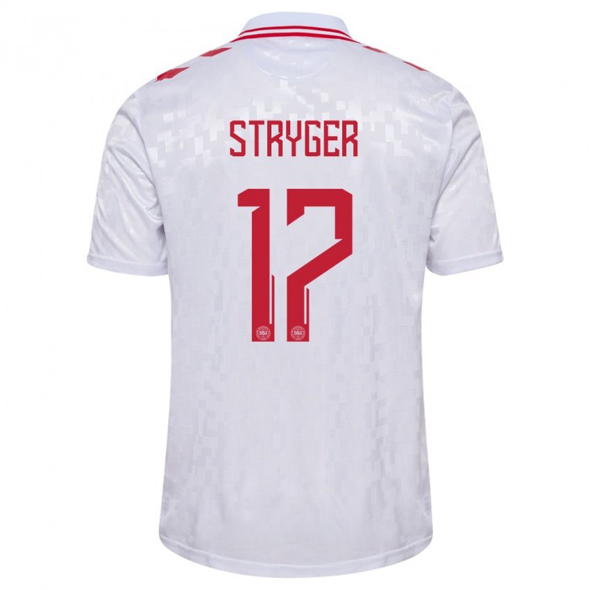 Homem Camisola Dinamarca Jens Stryger Larsen #17 Branco Alternativa 24-26 Camisa Brasil