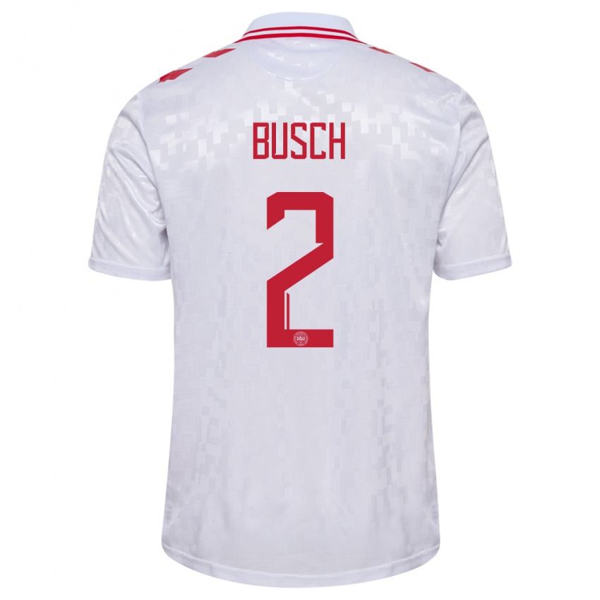 Homem Camisola Dinamarca Alexander Busch #2 Branco Alternativa 24-26 Camisa Brasil