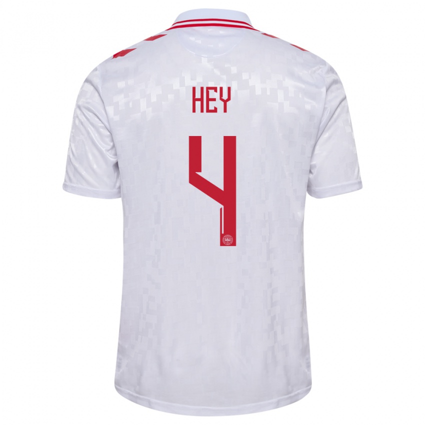 Homem Camisola Dinamarca Lucas Hey #4 Branco Alternativa 24-26 Camisa Brasil