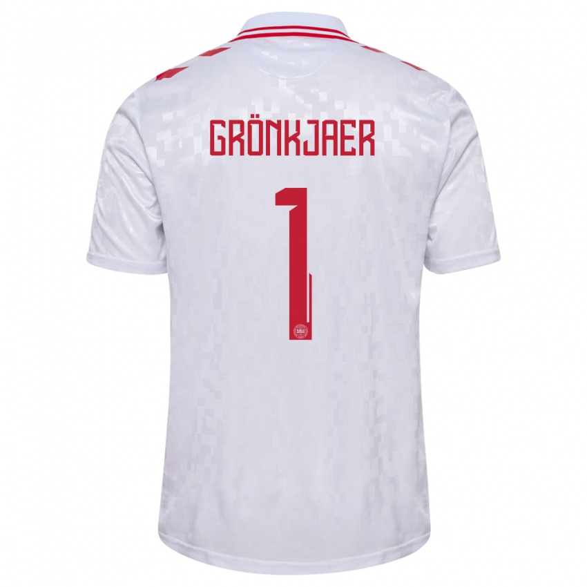 Homem Camisola Dinamarca Bertil Grönkjaer #1 Branco Alternativa 24-26 Camisa Brasil