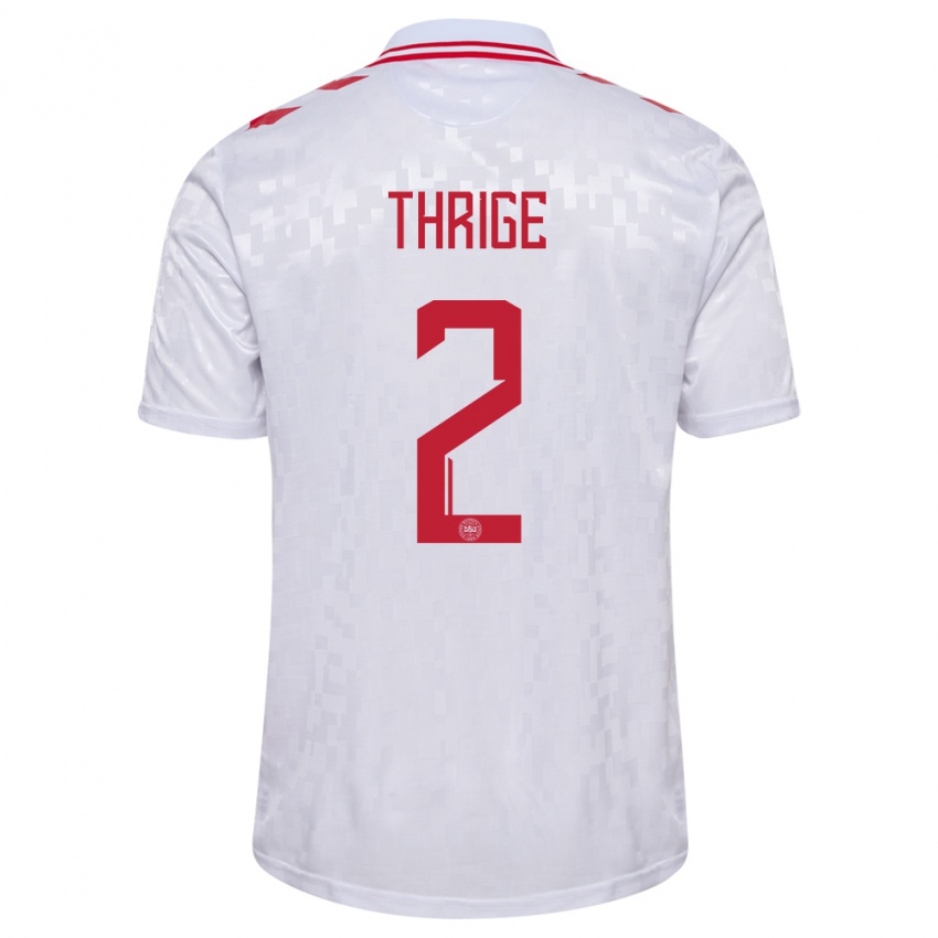 Homem Camisola Dinamarca Sara Thrige #2 Branco Alternativa 24-26 Camisa Brasil