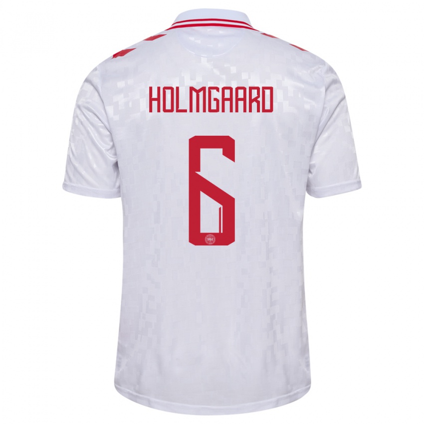 Homem Camisola Dinamarca Karen Holmgaard #6 Branco Alternativa 24-26 Camisa Brasil