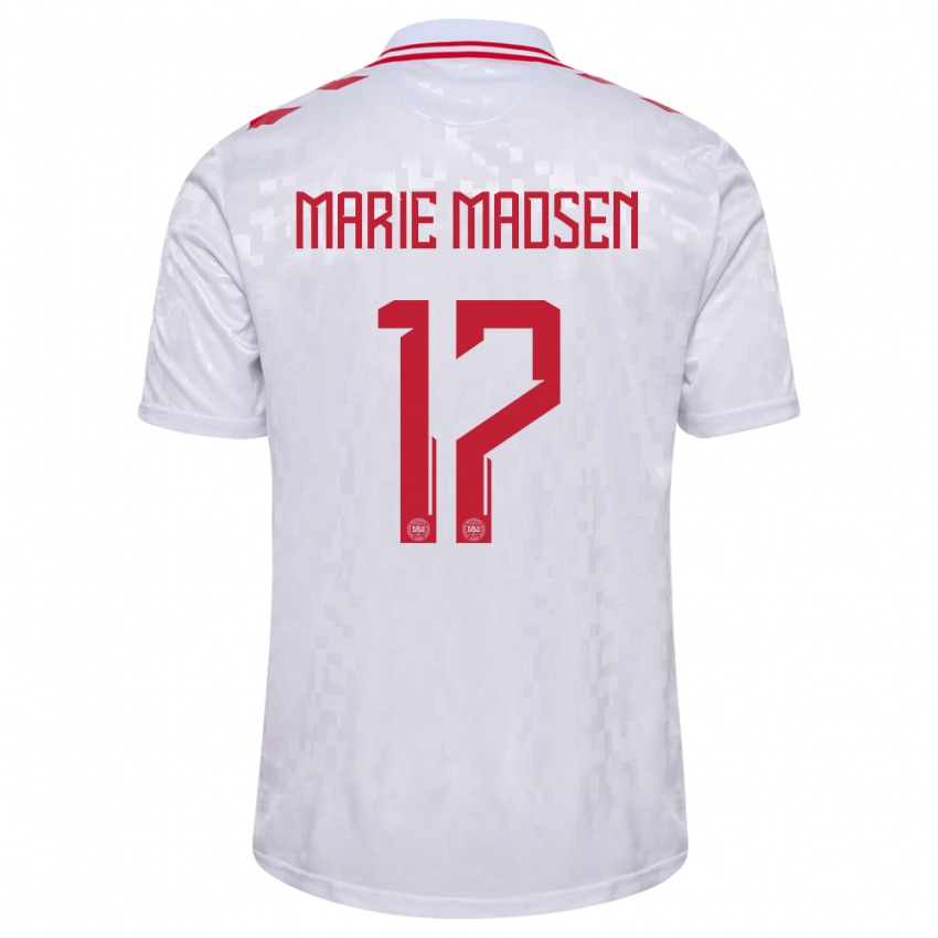 Homem Camisola Dinamarca Rikke Marie Madsen #17 Branco Alternativa 24-26 Camisa Brasil