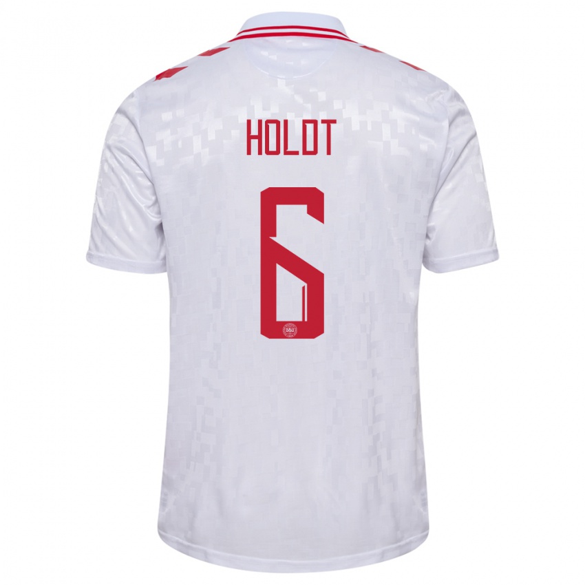 Homem Camisola Dinamarca Olivia Holdt #6 Branco Alternativa 24-26 Camisa Brasil