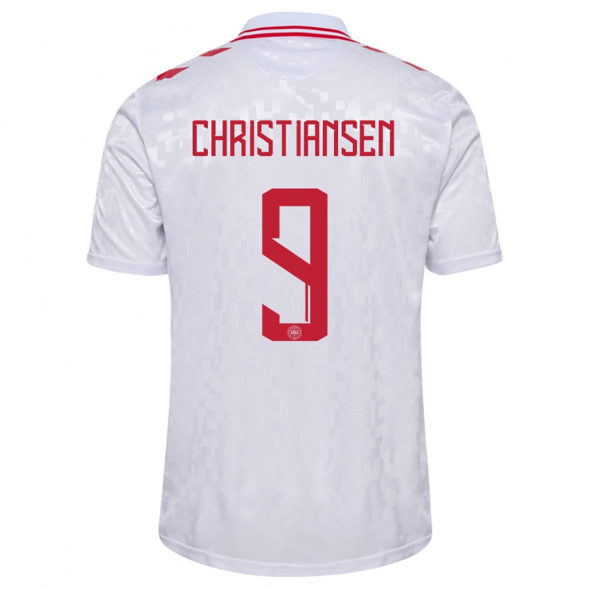 Homem Camisola Dinamarca Nanna Christiansen #9 Branco Alternativa 24-26 Camisa Brasil