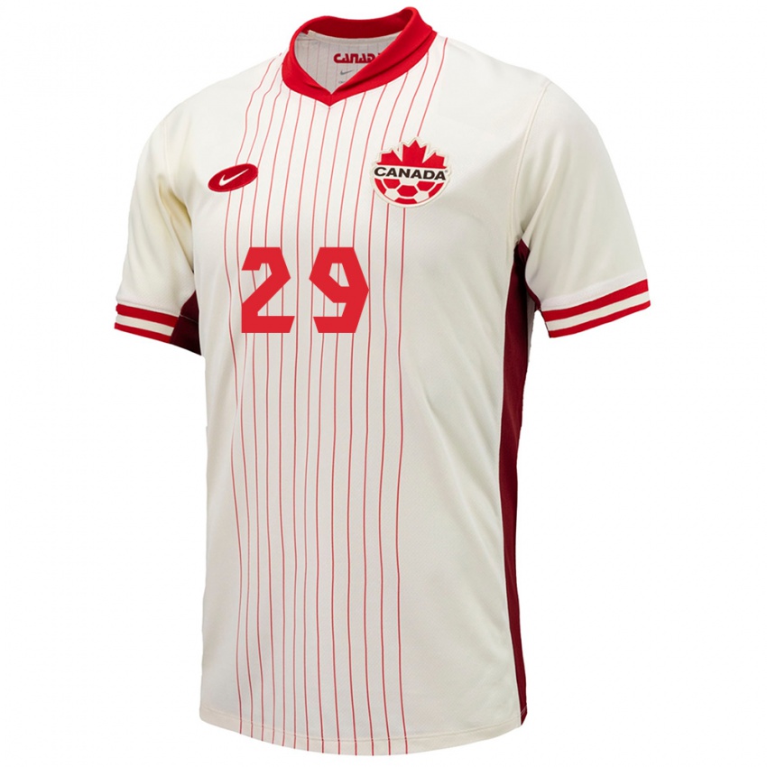 Homem Camisola Canadá Clarissa Larisey #29 Branco Alternativa 24-26 Camisa Brasil