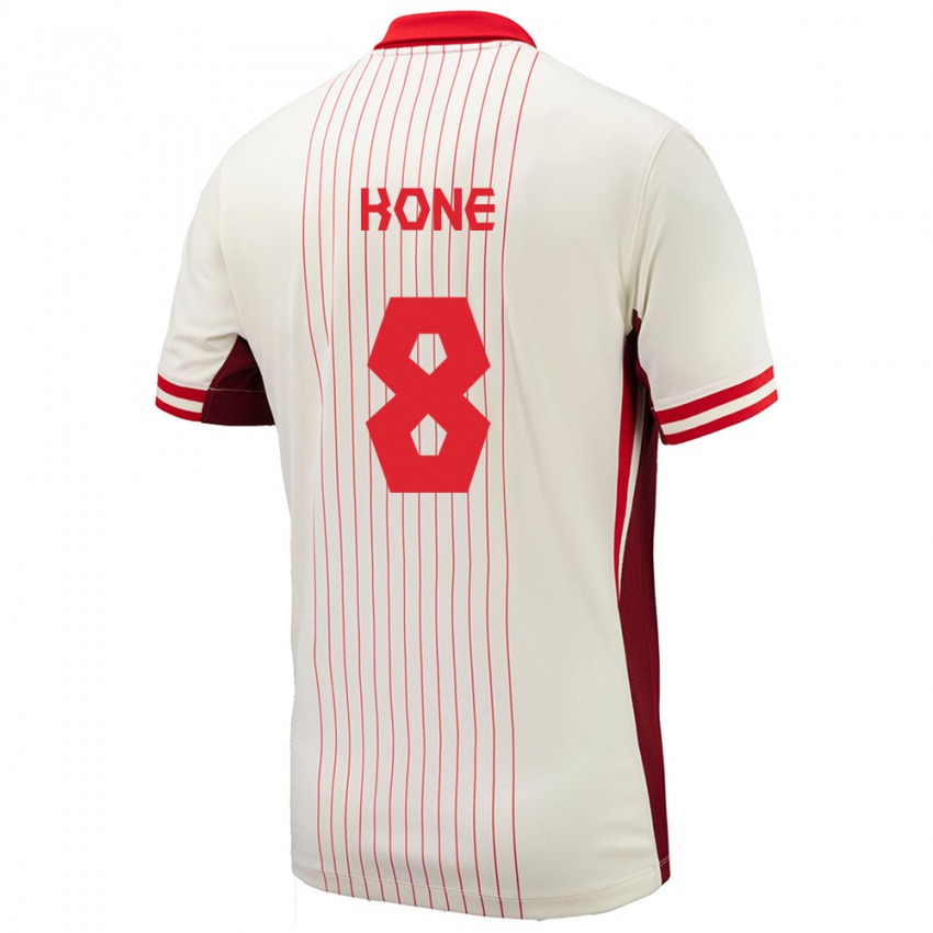 Homem Camisola Canadá Ismael Kone #8 Branco Alternativa 24-26 Camisa Brasil