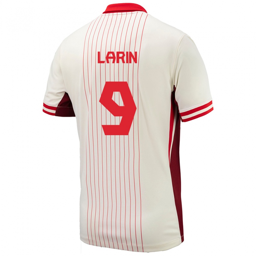 Homem Camisola Canadá Cyle Larin #9 Branco Alternativa 24-26 Camisa Brasil