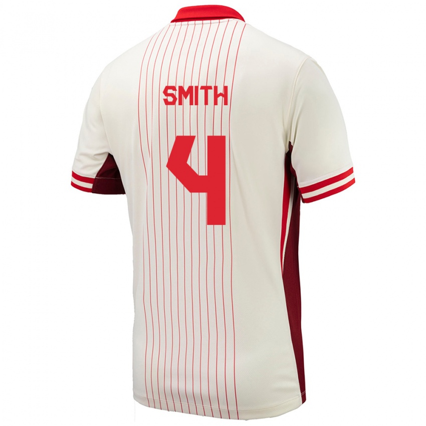 Homem Camisola Canadá Justin Smith #4 Branco Alternativa 24-26 Camisa Brasil