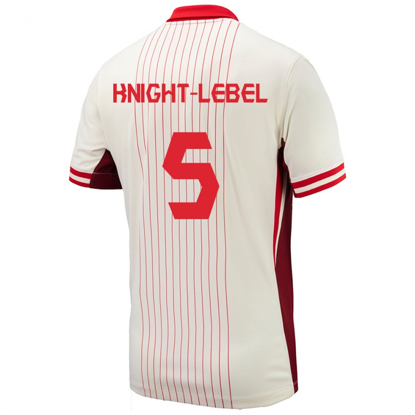 Homem Camisola Canadá Jamie Knight Lebel #5 Branco Alternativa 24-26 Camisa Brasil