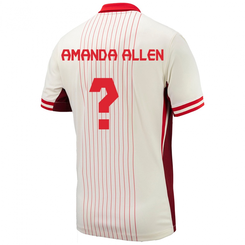 Homem Camisola Canadá Amanda Allen #0 Branco Alternativa 24-26 Camisa Brasil