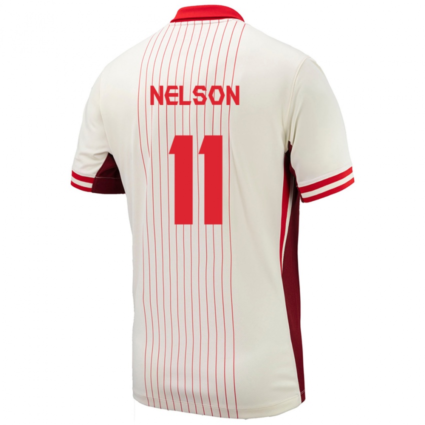 Homem Camisola Canadá Jayden Nelson #11 Branco Alternativa 24-26 Camisa Brasil