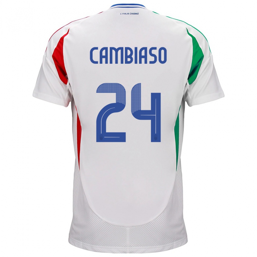 Homem Camisola Itália Andrea Cambiaso #24 Branco Alternativa 24-26 Camisa Brasil