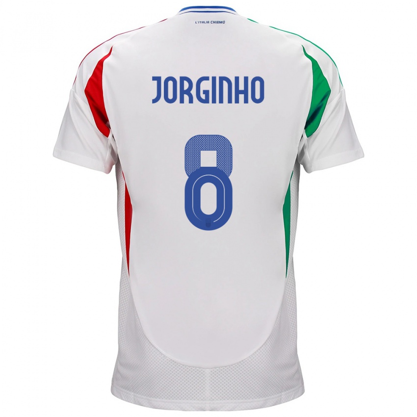 Homem Camisola Itália Jorginho #8 Branco Alternativa 24-26 Camisa Brasil