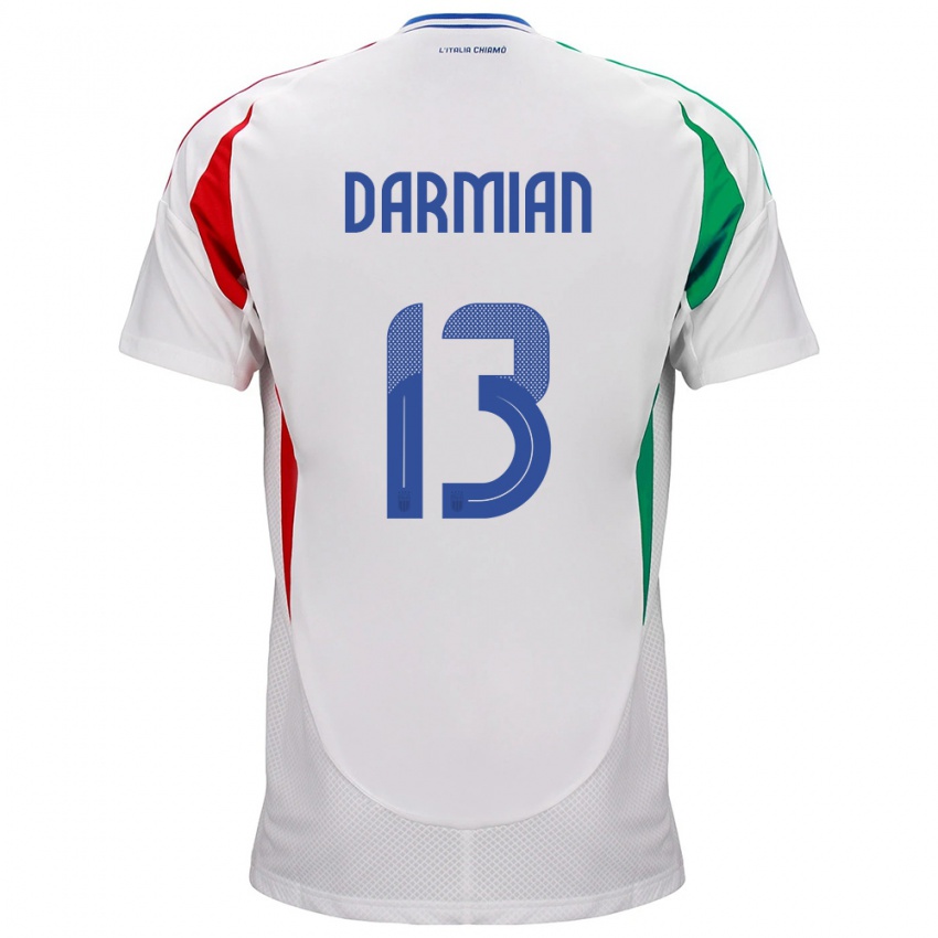 Homem Camisola Itália Matteo Darmian #13 Branco Alternativa 24-26 Camisa Brasil