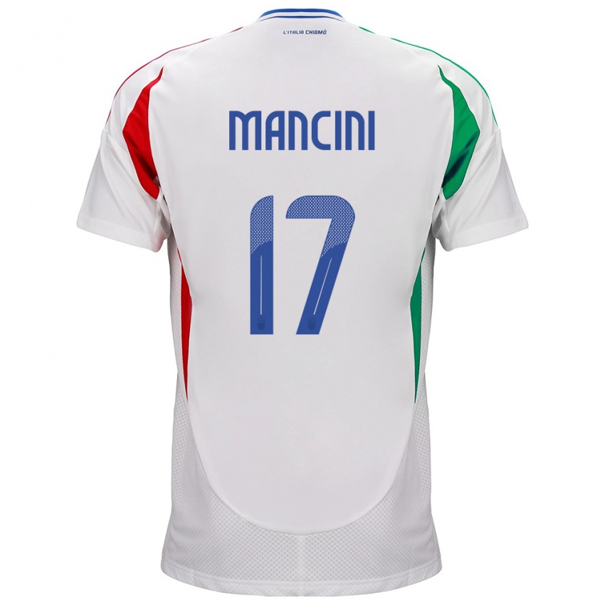 Homem Camisola Itália Gianluca Mancini #17 Branco Alternativa 24-26 Camisa Brasil