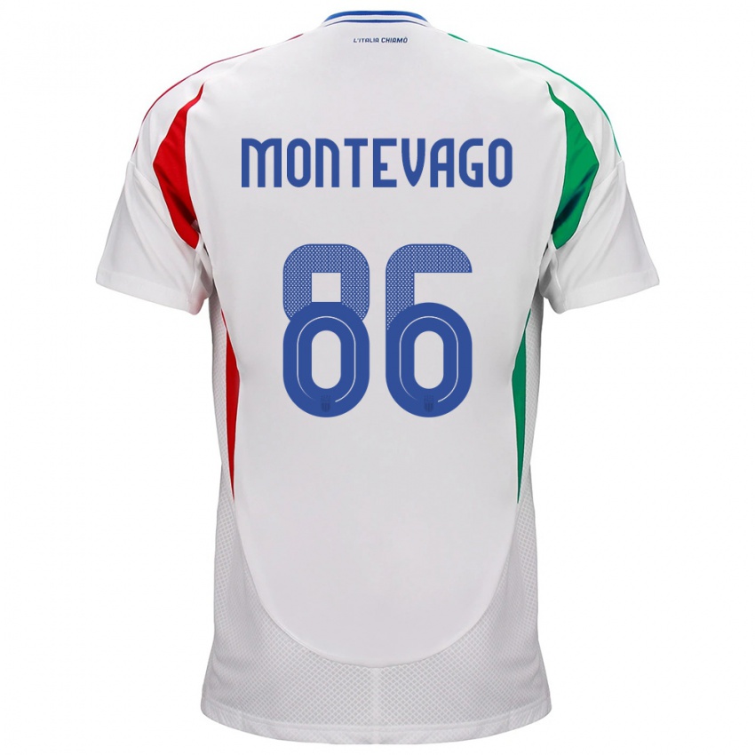 Homem Camisola Itália Daniele Montevago #86 Branco Alternativa 24-26 Camisa Brasil