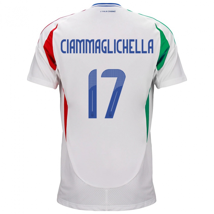 Homem Camisola Itália Aaron Ciammaglichella #17 Branco Alternativa 24-26 Camisa Brasil