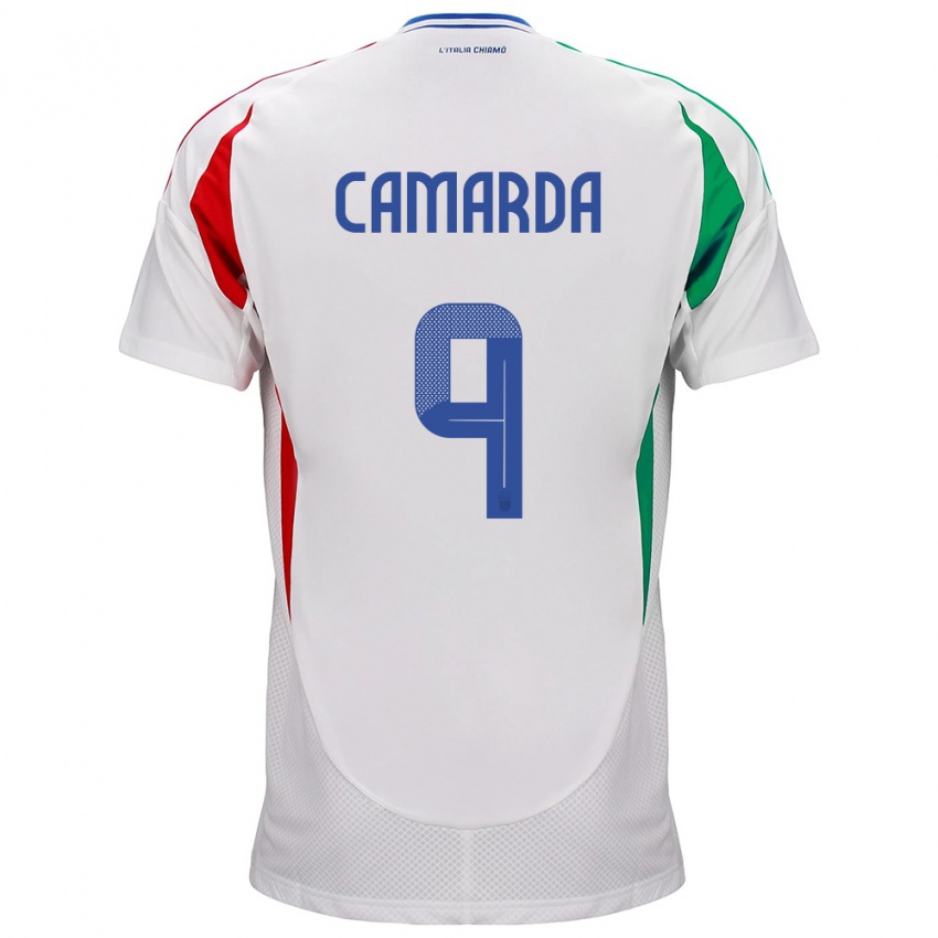 Homem Camisola Itália Francesco Camarda #9 Branco Alternativa 24-26 Camisa Brasil