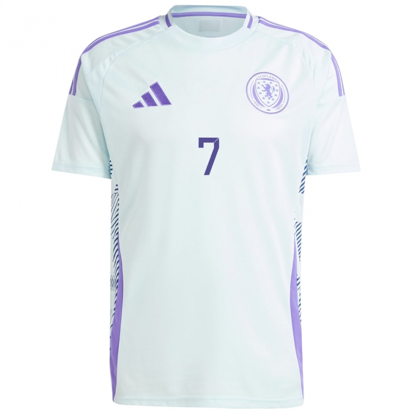 Homem Camisola Escócia John Mcginn #7 Azul Menta Claro Alternativa 24-26 Camisa Brasil