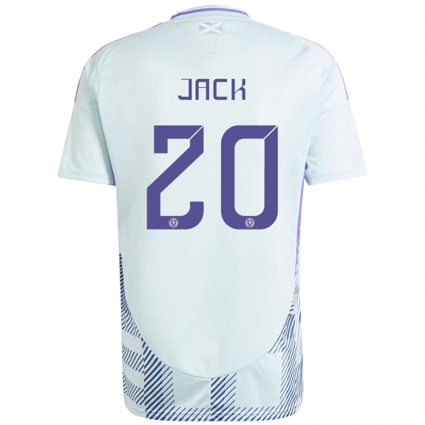 Homem Camisola Escócia Ryan Jack #20 Azul Menta Claro Alternativa 24-26 Camisa Brasil