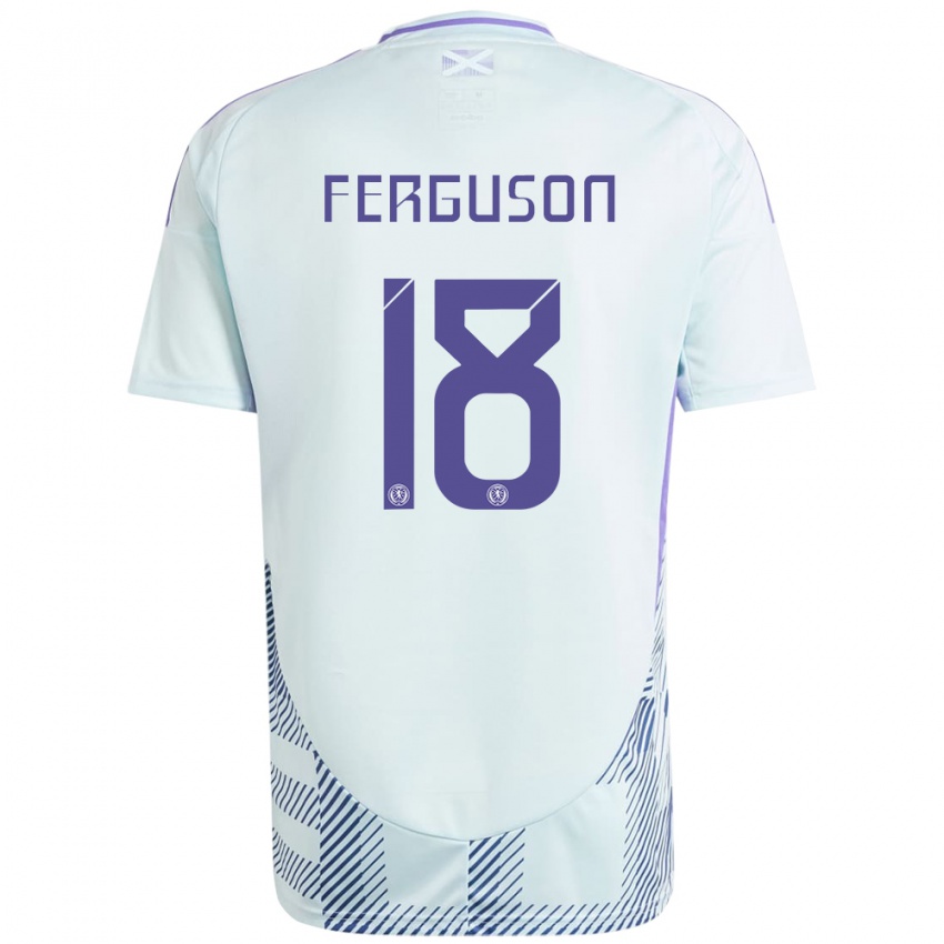 Homem Camisola Escócia Lewis Ferguson #18 Azul Menta Claro Alternativa 24-26 Camisa Brasil