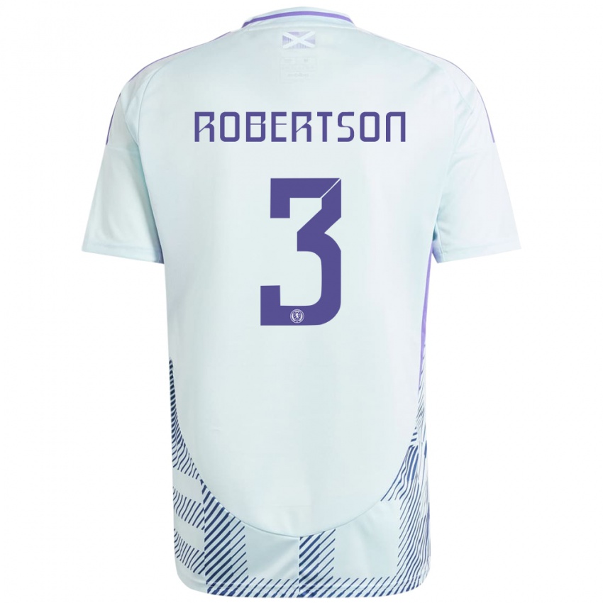 Homem Camisola Escócia Andrew Robertson #3 Azul Menta Claro Alternativa 24-26 Camisa Brasil