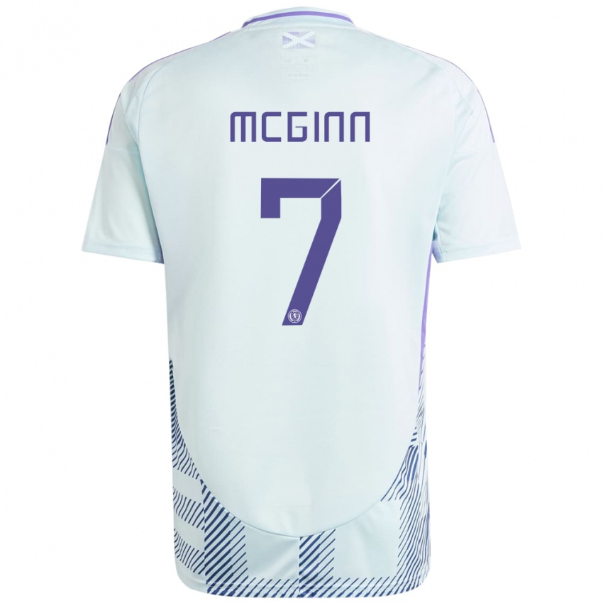 Homem Camisola Escócia John Mcginn #7 Azul Menta Claro Alternativa 24-26 Camisa Brasil