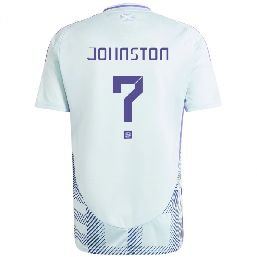 Homem Camisola Escócia Max Johnston #0 Azul Menta Claro Alternativa 24-26 Camisa Brasil