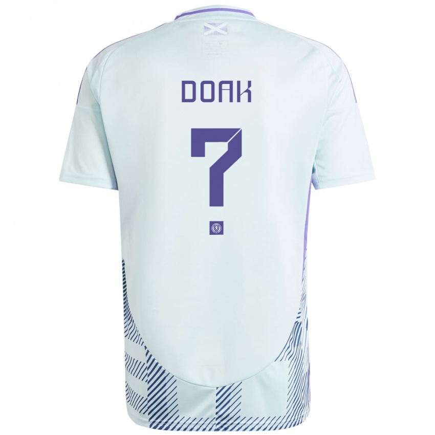 Homem Camisola Escócia Ben Doak #0 Azul Menta Claro Alternativa 24-26 Camisa Brasil