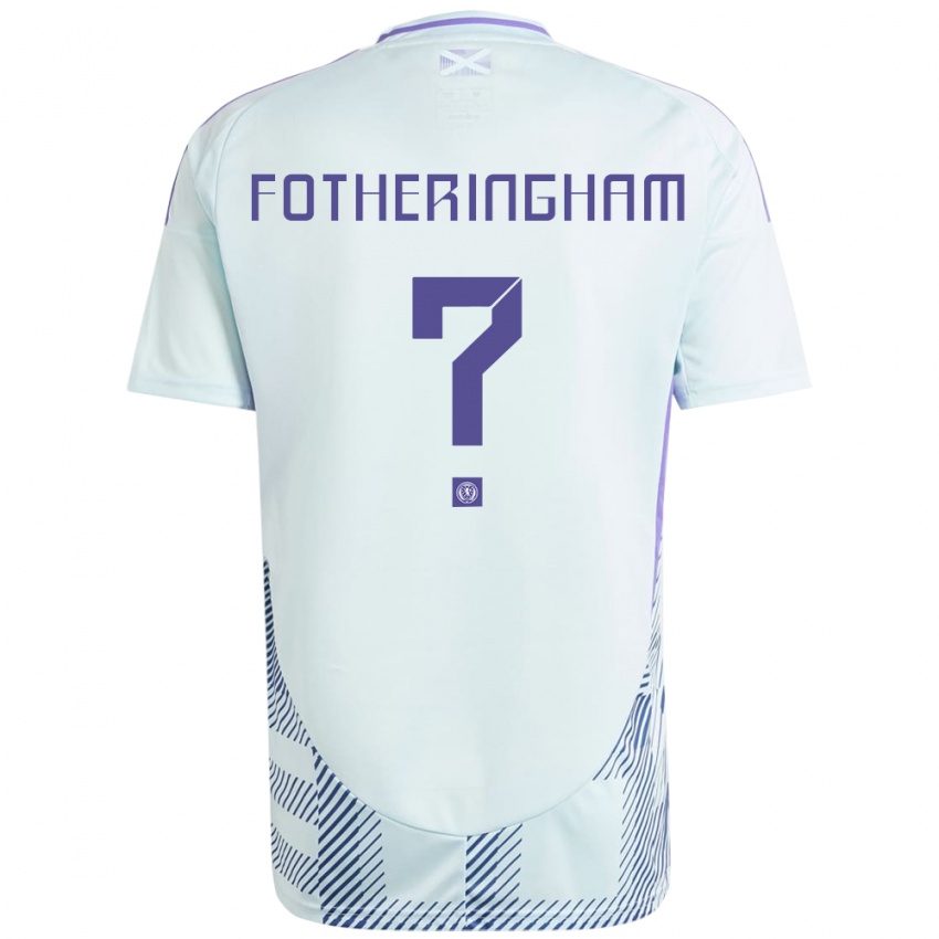 Homem Camisola Escócia Kai Fotheringham #0 Azul Menta Claro Alternativa 24-26 Camisa Brasil