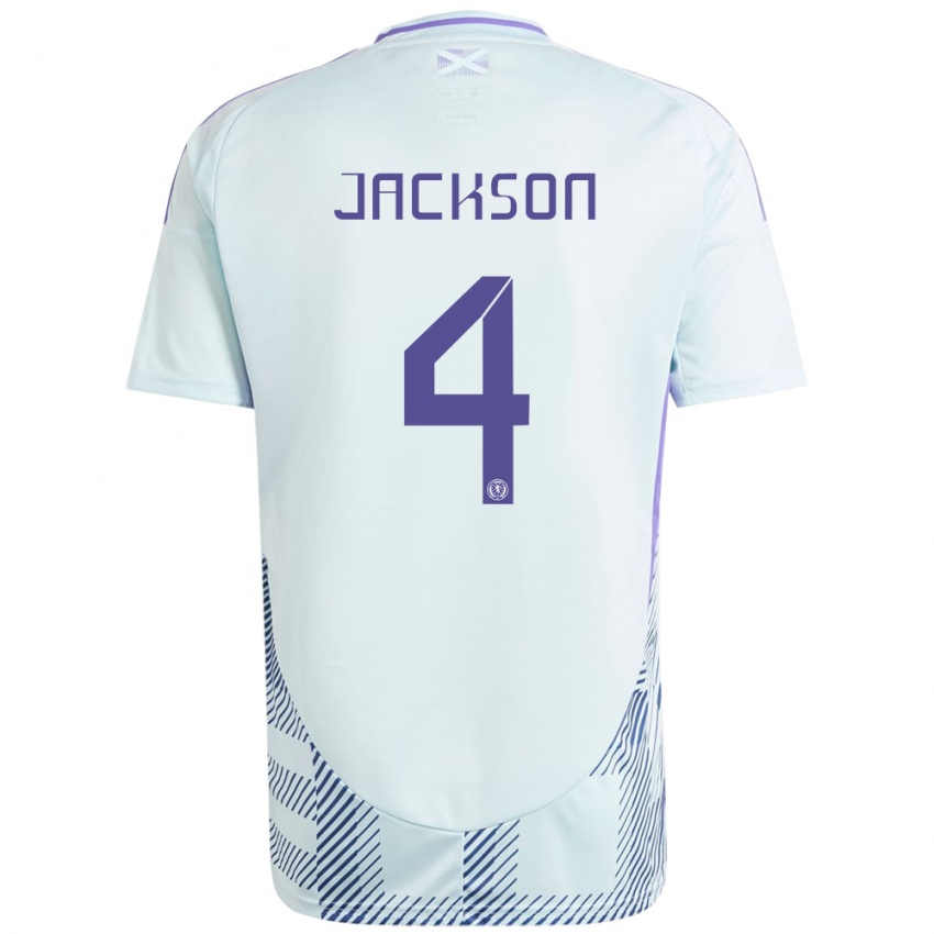 Homem Camisola Escócia Louis Jackson #4 Azul Menta Claro Alternativa 24-26 Camisa Brasil