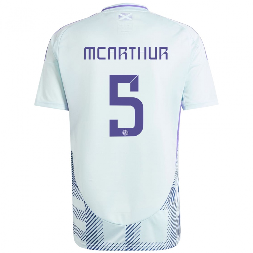 Homem Camisola Escócia Charlie Mcarthur #5 Azul Menta Claro Alternativa 24-26 Camisa Brasil