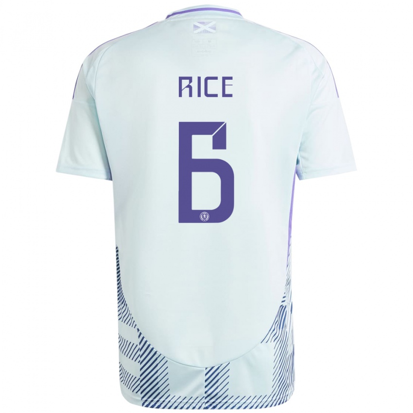 Homem Camisola Escócia Bailey Rice #6 Azul Menta Claro Alternativa 24-26 Camisa Brasil