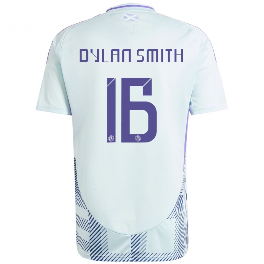 Homem Camisola Escócia Dylan Smith #16 Azul Menta Claro Alternativa 24-26 Camisa Brasil