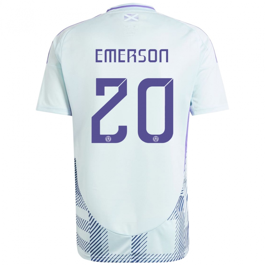 Homem Camisola Escócia Johnny Emerson #20 Azul Menta Claro Alternativa 24-26 Camisa Brasil