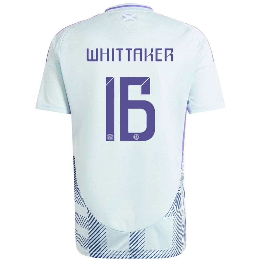 Homem Camisola Escócia Rory Whittaker #16 Azul Menta Claro Alternativa 24-26 Camisa Brasil