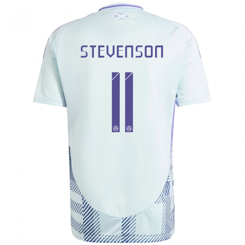 Homem Camisola Escócia Gus Stevenson #11 Azul Menta Claro Alternativa 24-26 Camisa Brasil