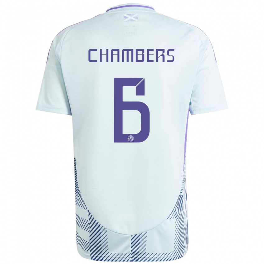 Homem Camisola Escócia Sam Chambers #6 Azul Menta Claro Alternativa 24-26 Camisa Brasil