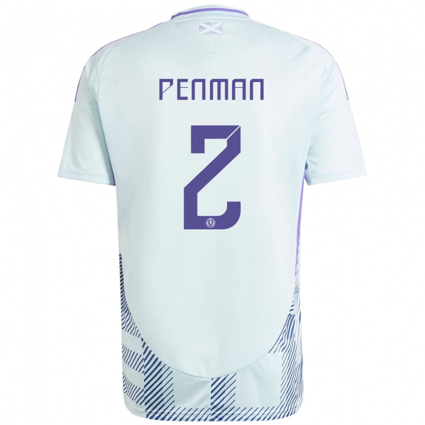 Homem Camisola Escócia Callum Penman #2 Azul Menta Claro Alternativa 24-26 Camisa Brasil