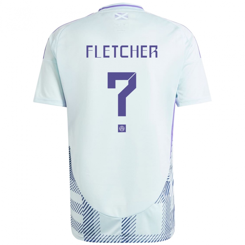 Homem Camisola Escócia Tyler Fletcher #0 Azul Menta Claro Alternativa 24-26 Camisa Brasil