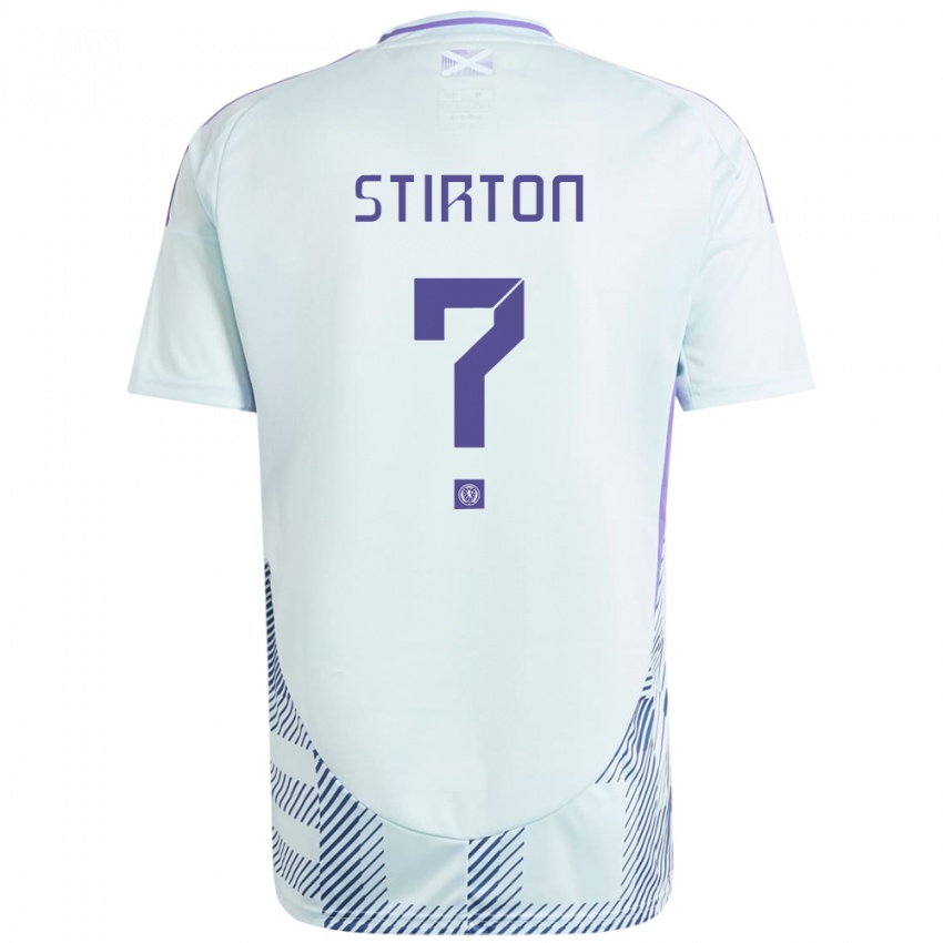 Homem Camisola Escócia Owen Stirton #0 Azul Menta Claro Alternativa 24-26 Camisa Brasil