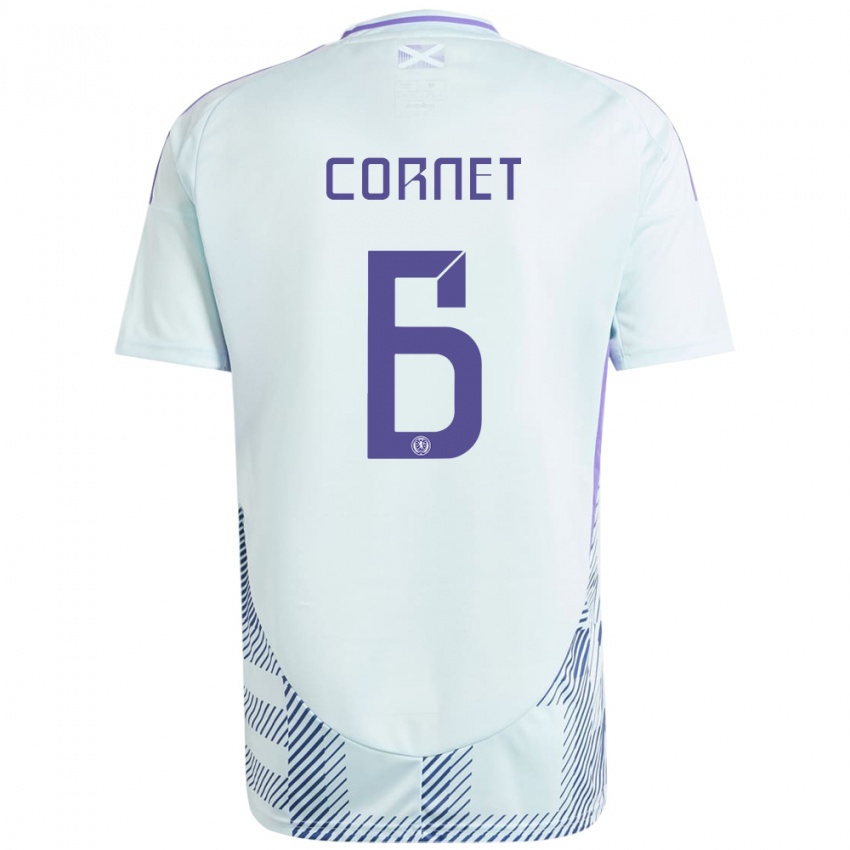 Homem Camisola Escócia Chelsea Cornet #6 Azul Menta Claro Alternativa 24-26 Camisa Brasil